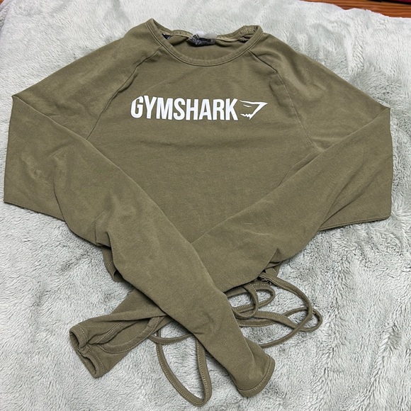 Green cropped gym shark workout top size xs - Picture 1 of 2
